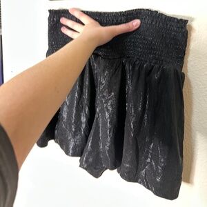 TCEC Shimmery Black Ruched Shorts